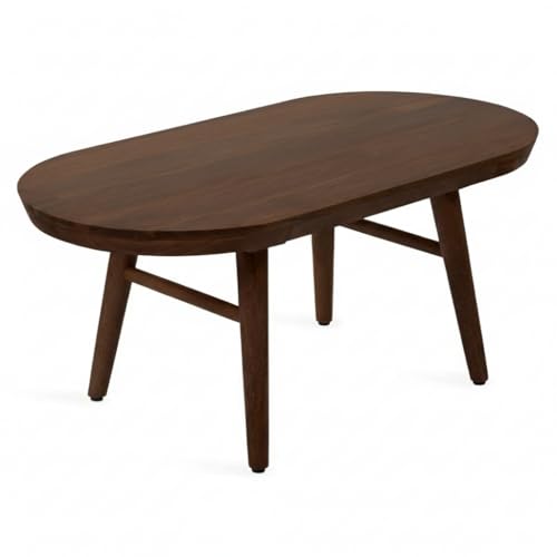 Image of MISAN Solid Sheesham Wood Coffee Table - Elegant Center Table with Two Spacious Drawers | Sturdy & Stylish Wooden Furniture for Home & Living Room (C - Walnut)