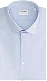 Calvin Klein Camisas de Vestir Delgadas ESNTL Poplin Nos STR SLD para Hombre, Azul (Calm Blue), L