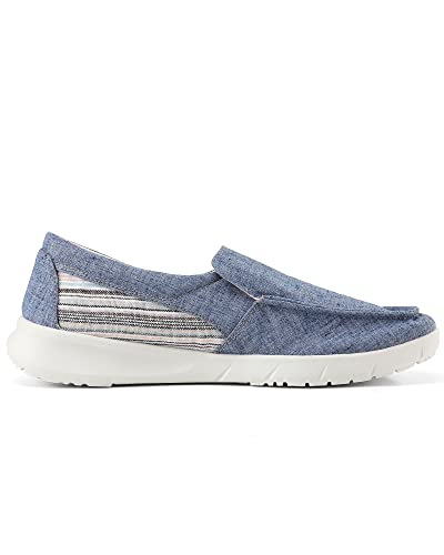 Image of COOJOY Women's Casual Lightweight Stretch Boat Canvas Slip on Shoes Breathable