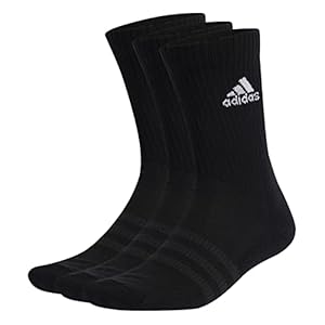 adidas Unisex Cushioned Crew Socken, 3 Paar Black/White 46-48