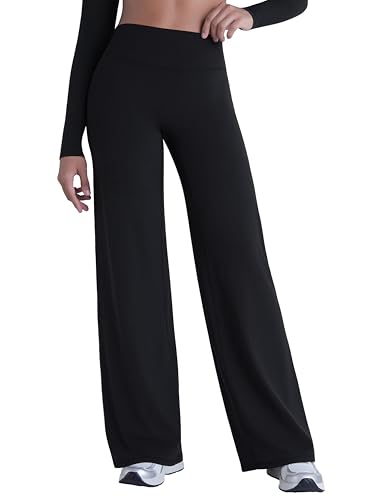 Sunzel Butt Lifting Wide Leg Yoga Pants Women No Front Seam Tummy Control High Waist Booty Gym Workout Straight Leg Bottoms3