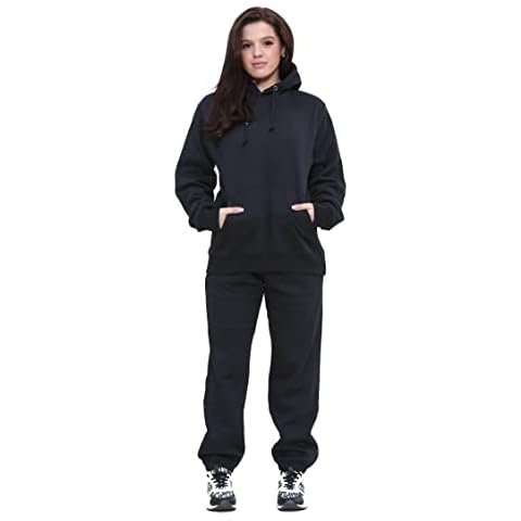 NY Deluxe Edition Women Oversized Tracksuits Lounge wear Oversized Casual Hoodies & Jogger (as8, alpha, s, x_l, regular, regular, Black, L) Cover