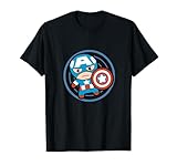 Marvel Kawaii Chibi Captain America Circle Logo T-Shirt