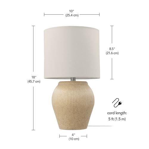 Lámpara de Mesa de Cerámica Beige 18 pulgadas miniatura 7