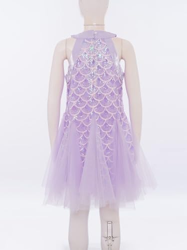 Toddler Girls Mermaid Dress Summer A Line Sundress Shiny Sequin Tutu Birthday Party Fancy Princess Dress4