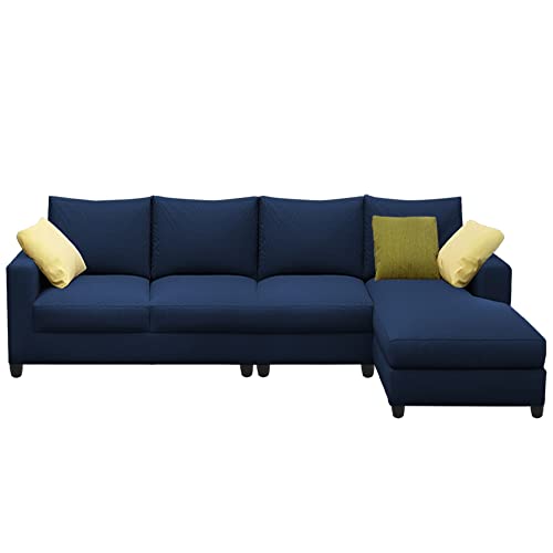 Image of Jian RHS 6 Seater L Shape Sofa Set Living Room (Blue Fabric)