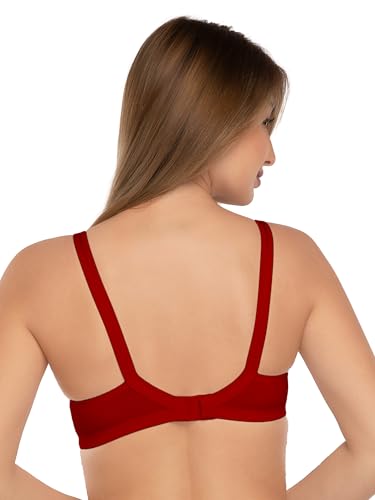 Image of DAISY DEE Women's Cotton Brassiere Non-Padded Wirefree Seamed Full Coverage Comfort-fit Cut and Sew, with Broader Band Regular /Dress /Saree Bra - NSHPU