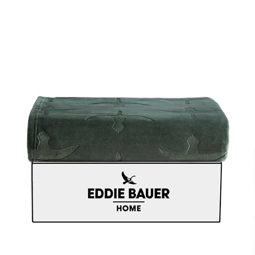 Image of Eddie Bauer - Throw Blanket, Ultra-Soft & Embossed Plush Bedding, Blanket for Couch & Bed (Geese Green, 50 inch x 70 inch)