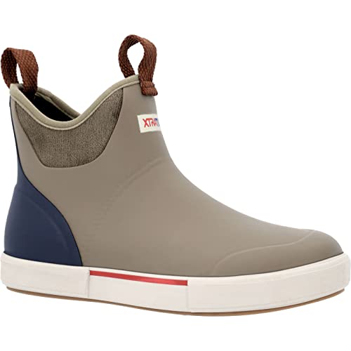 Image of XTRATUF 6 inch Men's Vintage Ankle Deck Boot - Lightweight, 100% Waterproof Rubber Footwear - Slip-Resistant Outsole - Moisture-Wicking Liner - Pre-Distressed Finish
