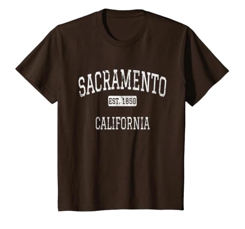 Sacramento California CA Vintage T-Shirt, Youth, Brown, 2T