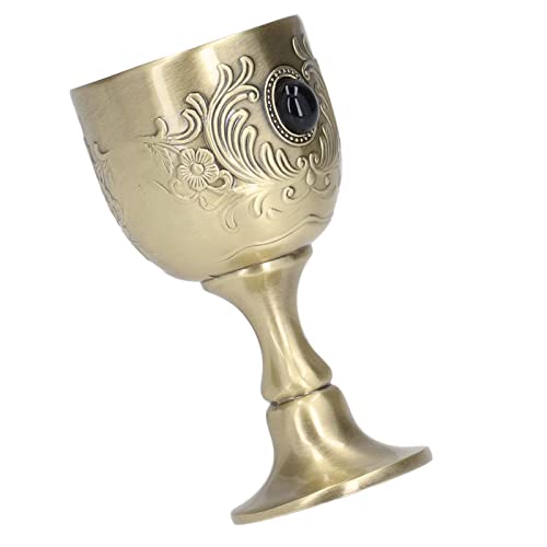 Vroomoto Cáliz con Grabado de Flores, Copa de Estilo Vintage para Decoración del Hogar, Bodas, Regalos - Aleación Zinc