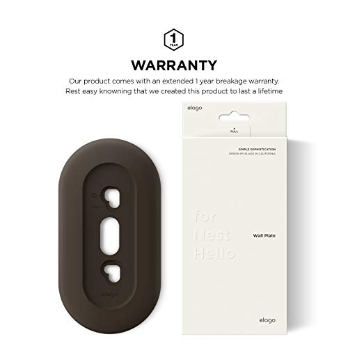 Elago Wall Plate Designed For Google Nest Hello Wall Plate (Wired) [Dark Brown] - Compatible With Google Nest Hello Smart Wifi Video Doorbell, Use With Adjustable Wedge [Us Patent Registered] #TOP6