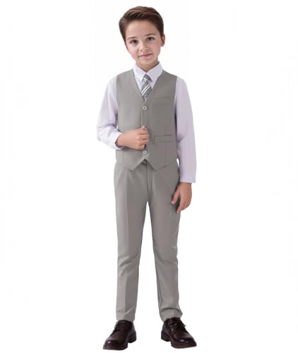 Boys Dress Pants Flat Front Casual Wear Slim Fit School Uniforms Pants with Adjustable Waist Suitable for 2-14Yrs3