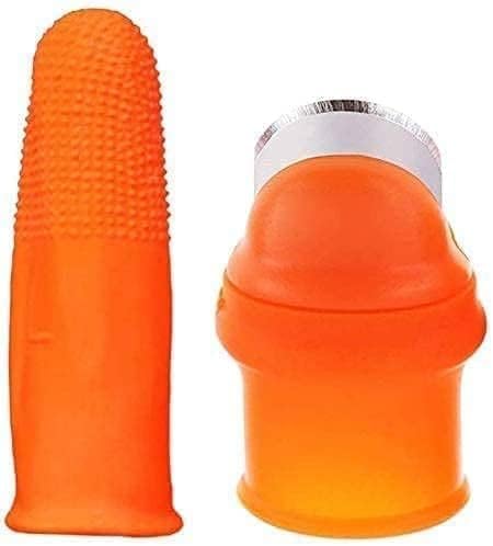 Thumb Knife Silicone Thumb Knife Finger (Free Size) Cutter Set Vegetables Cutting Picker and Finger Protector(Pack of 1 Thumb + 1 Finger)