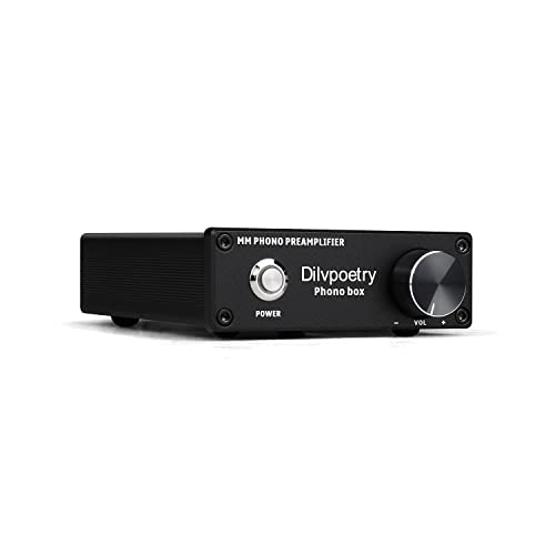 ♪ DESIGN COMPATTO: formato mini, la scatola consente di collegare il preamplificatore fono sia al giradischi che al dispositivo audio, ad esempio ricevitore stereo, altoparlanti o altro dispositivo audio. Include adattatore 12V, 100-240v AC.