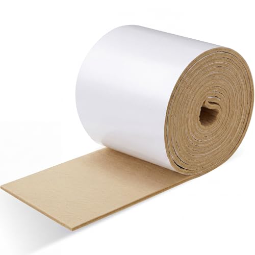 Jecery Adhesive Felt Roll, 1/4" X 6" X 5 Yard, Light Brown