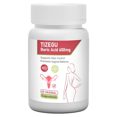 Supposte di acido borico per donne, supposte vaginali per un sano equilibrio del pH e per il controllo degli odori | salute intima femminile | prodotti per l'igiene per il disagio (White)