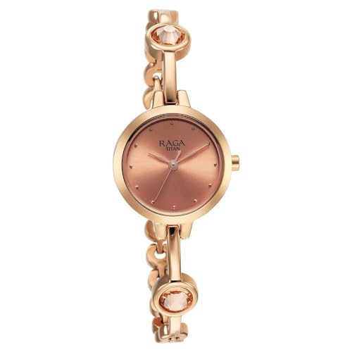Image of Titan Raga Viva Quartz Analog Rose Gold Dial Rose Gold Metal Strap Watch for Women - NT2576WM02