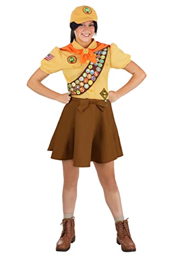 Womens Disney Pixar UP Russell Halloween Costume | Adult Wilderness Explorer Costume for Themed Events & Cosplay Large
