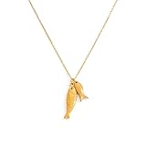 TONLUYAX Gold Fish Pendant Necklace for Women Trendy Beach Charm Sardine Necklaces Dainty Summer Jewelry