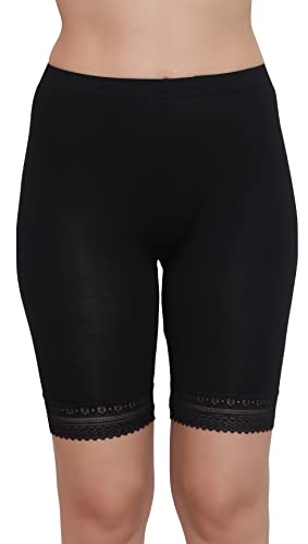Image of GLAMORAS Women's Bamboo Spandex High Waist 4-Way Stretch Shorts | 95% bamboo 5% spandex, 4-way stretch, concealed waistband, breathable, anti-chafing, everyday comfort