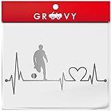 サッカー フットサル ステッカー クラブ チーム ハート 車 自動車 シルエット シール おしゃれ かわいい 防水 エンブレム アクセサリー ブランド アウトドア グッズ 雑貨 おもしろ_1387 (シルバー)