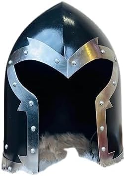 Medieval Knight Crusader Barbuta Helmet, 18 Gauge Steel, Black, Cosplay Costume