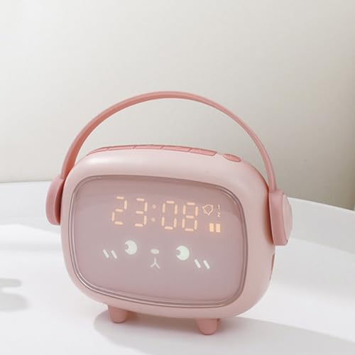 WEYIMVTO Reloj Despertador Digital LED Sonidos de Noche e iluminación Ambiental, 3 Niveles de Brillo Ajustables, Control por Voz, botón de Modo Nocturno, función de repetición con Tiempo