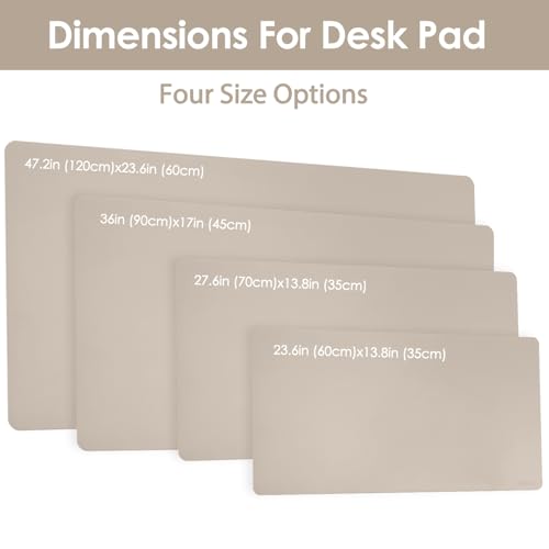 Image of AROPANA Anti-Slip Extended Mouse Pad | PU Vegan Leather Desk Mat | Large Computer Desk Protector Pad with Suede Base for Keyboard, Laptop, Office & Home (120x60CM, White)