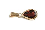 Peninsula Jewellery 9ct Gold Garnet Teardrop Pendant without chain