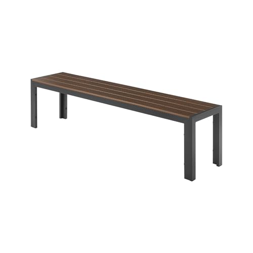 Riess Ambiente Moderne Gartenbank DESIGNO - 180cm - Dunkelbraun schwarz -...