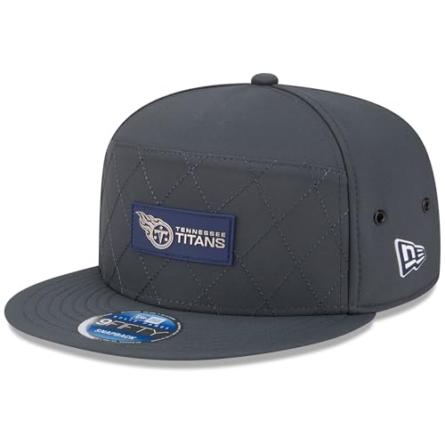 New Era Men's Charcoal Tennessee Titans 2025 Sideline Cold Weather Split Panel 9FIFTY Snapback Hat