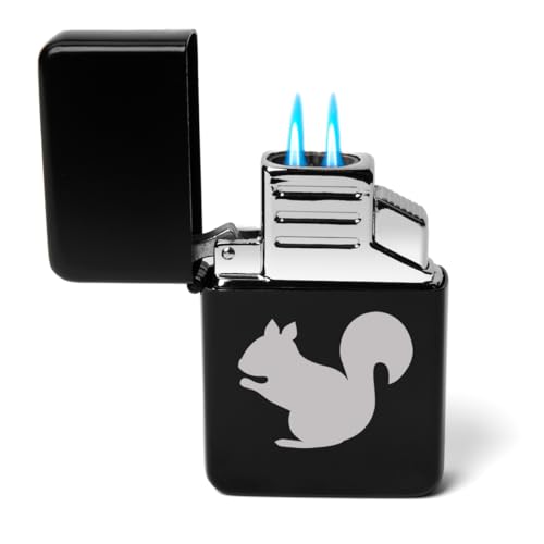 Encendedor de llama doble antorcha Squirrel negro miniatura 1