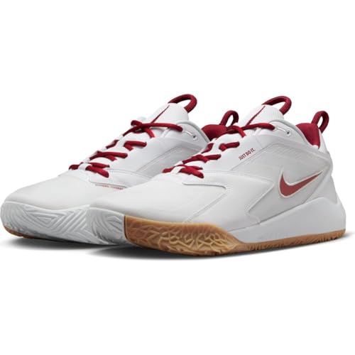 Nike HyperAce 3 Volleyball Shoes (FQ7074-100, White/Photon Dust/Team Crimson) Size 8.54