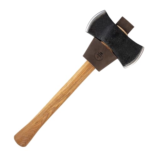 Valhalla Gear, Axe Holster, Durable Carrier, Accessory for Tools with Double Belt Loop, Convenient and Safe for Home Improvement, Full Grain Leather, Handmade, Bourbon Brown