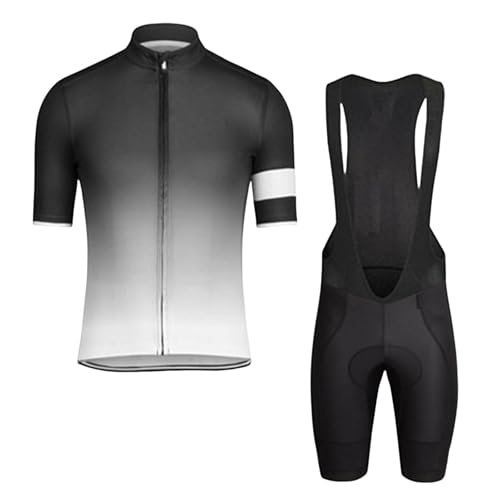 Maillot de ciclismo para hombre, manga corta, transpirable, elástico, de secado rápido, antideslizante, reflectante, para verano, para ciclismo, carreras, correr, deporte, ropa de ciclismo, O blanco