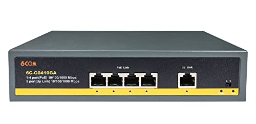 Image of 5 Port Gigabit Unmanaged PoE Switch with 4 Gigabit PoE+ Port, 1 Gigabit UP Link Port, 802.3af /at 78W (52V 1.5A), Built-in Power, Plug and Play