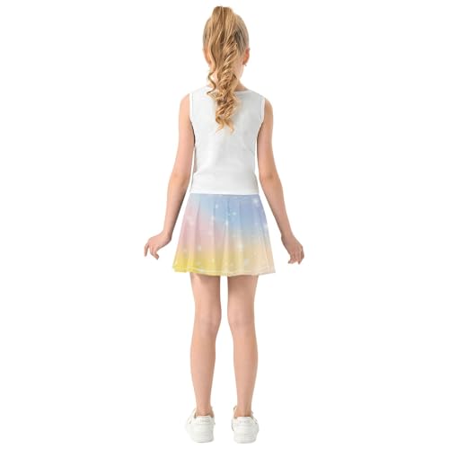 Rainbow Tennis Skirt for Girls with Built-in Shorts Flowy Little Girls Golf Skort Sports Skirts with Pockets4