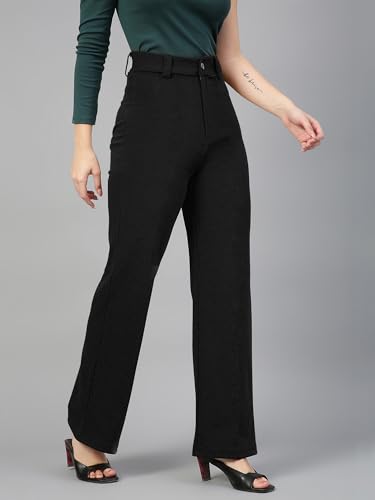 Image of Mehrang Trousers for Women, Formal Pants for Women, Straight Fit Pants