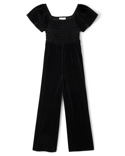 The Children's Place Girls' Jumpsuits, Black Velour