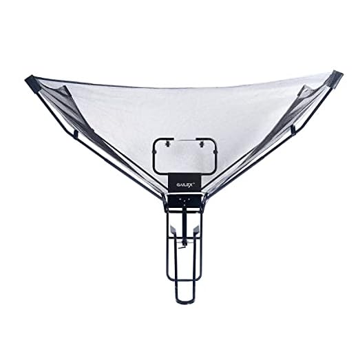 GAILEX Basketball Return Net with Ball Hoop & Backboard, Automatic Ball Return Chute, 180° Rotatable for Indoor & Outdoor Use