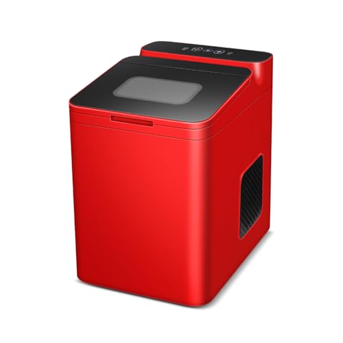 Portable Ice Machine Self-Cleaning, Ice Makers Countertop with Soft Chewable Pellet Ice, 26Lbs/24H,9 Ice Cubes/6 Mins, Pellet Ice Maker for Home Kitchen,Red