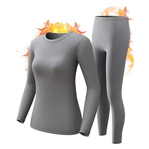 CL convallaria Long Johns Thermal Underwear for Women Fleece Lined Base Layer Set Top and Bottom for Cold Weather XS-4XL