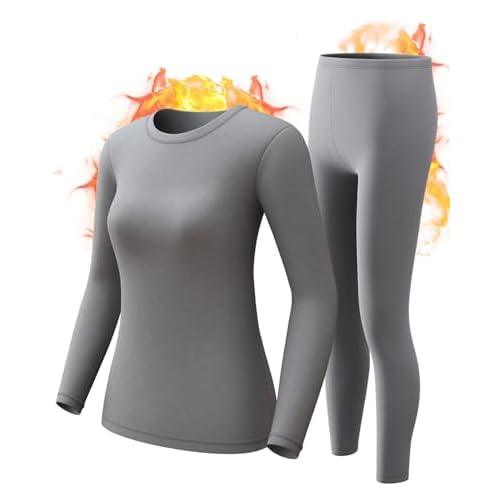 CL convallaria Long Johns Thermal Underwear for Women Fleece Lined Base Layer Set Top and Bottom for Cold Weather XS-4XL