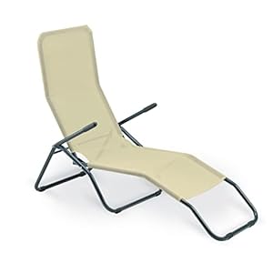 Garden S1621010, Friend Chaise Longue en Acier et textilène 450 g/m² Couleur Beige
