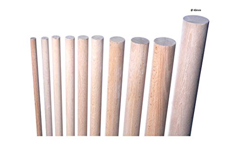 Bastoncini Di Faggio 12 Pollici - 6 Pezzi, Diametro 25mm, Per Fai Da Te, Falegnameria E Progetti Artigianali