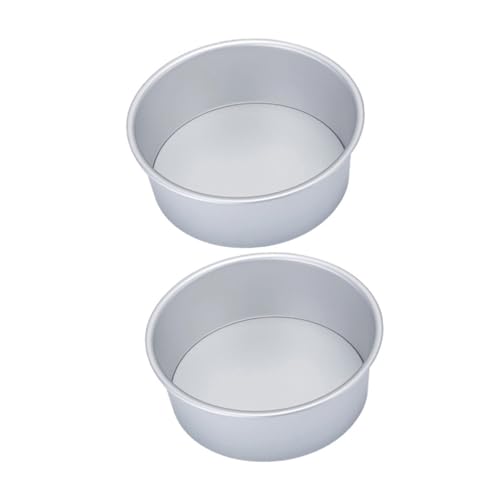 EXHUMKY Molde para Pasteles Redondo 8 Pulgadas 2 Piezas Antiadherente Aleación de Aluminio para Tartas de Bodas Postres y Galletas Bandeja para Hornear Individuales