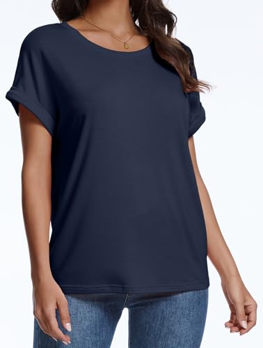 Women's Oversized T Shirts Short Sleeve Crewneck Summer Tops Casual Loose Basic Tee Shirts 2025 Trendy Clothes2