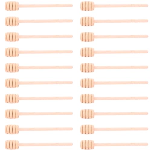 STOBAZA 25pcs Wooden Honey Stirrer Honey Scoops Honeycomb Stirrer Coffee Stir Spoons Coffee Stirrer Syrup Dippers Home Honey Rod Household Stirring Stick Honeycomb Decor re-usable