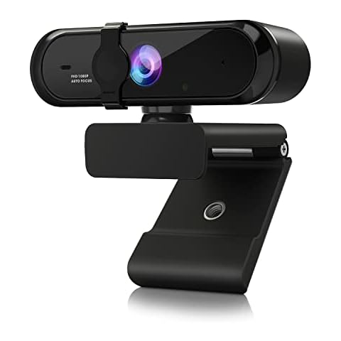 Webcam, HD Webcam 1080P with Privacy Shutter and Tripod Stand, USB PC Computer Webcam with Microphone, Pro Streaming Webcam for Recording, Calling, Conferencing, Gaming Cover
